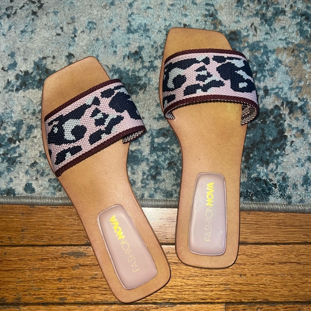 Leopard print slides